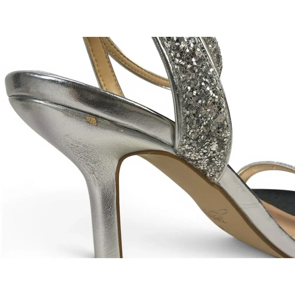 Badgley Mischka OJAI II  High Heels Womens 6 Metallic Smoke Glitter Evening Shoe